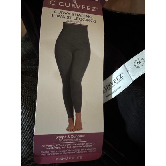 Brand New Curveez Women's Medium Curvy Hi Waist Shaping Leggings Grey - Picture 11 of 14